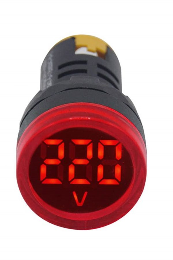 22 mm Led Voltmetre Kırmızı 220 V